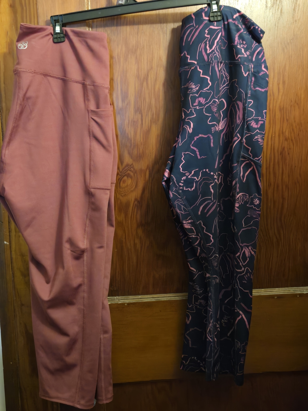 Women’s High-Rise Leggings Duo — Dusty Rose & Navy Floral